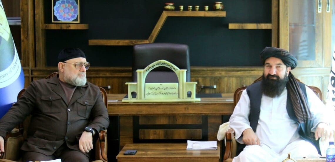 وزیر اطلاعات و فرهنگ طالبان با رئیس آکادمی علوم چچن دیدار کرده‌است