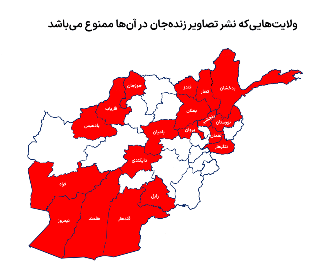 ممنوعیت نشر تصاویر زندهجان به ۱۹ ولایت گسترش یافته است
